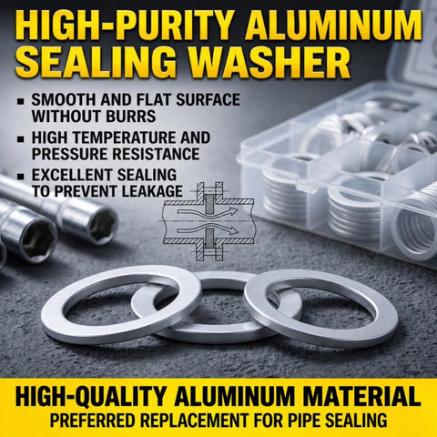 508 PCS/Box Aluminum Washer Assortment Kit Metric Sealing Flat Rings Set 6mm-24mm, Aluminum Washer