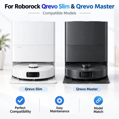 Replacement For Roborock Qrevo Slim & Qrevo Master Robot Vacuum, 24 In 1 Kit, Main Brush, Side Brush, Filter, Dust Bag, Mop Pad