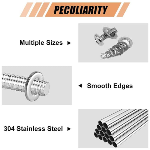 304 Stainless Steel Flat Washers Set M2-M10 Metric Sealing Gaskets Assortment Kit, 360 PCS/Box