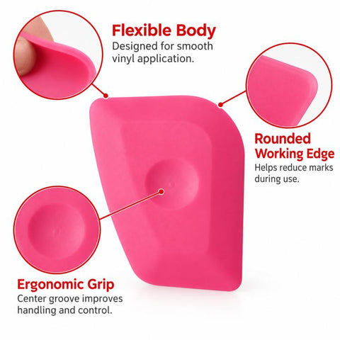 qili Automotive Film Installation Tool Polygonal Squeegee for Gap Tucking and Edge Trimming