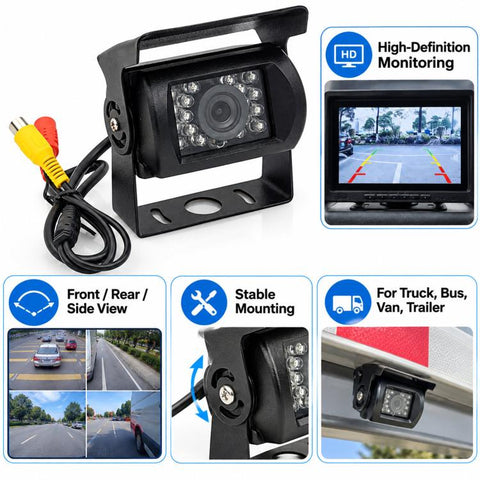 9–24V HD Infrared Night Vision Vehicle Reversing Camera, AV Connector, Aviation Connector