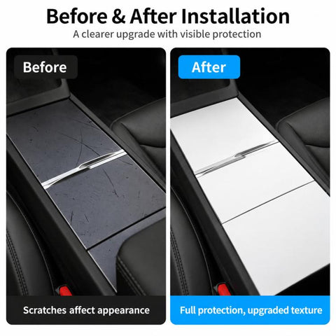 Electrostatic-Adsorption Silicone Center Console Mat For Tesla 2025+ Model Y Juniper / 2024+ Model 3 Highland