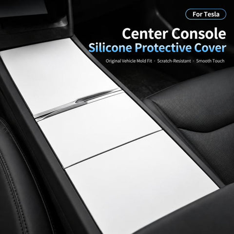 Electrostatic-Adsorption Silicone Center Console Mat For Tesla 2025+ Model Y Juniper / 2024+ Model 3 Highland