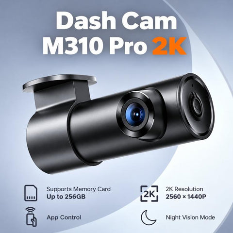 70mai M310 Pro 2K Dash Cam 1440P Mini Hidden Car Camera With F1.55 Aperture & Starlight Night Vision, Standard, With 64G TF Card
