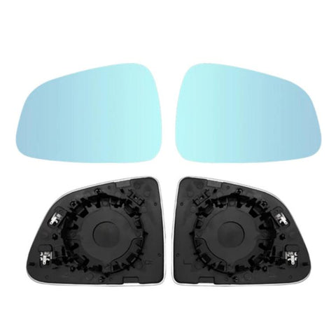 For Tesla Model 3 Wide-Angle Anti-Glare Heated Blue-Tinted Rearview Mirror Lens, White, Blue
