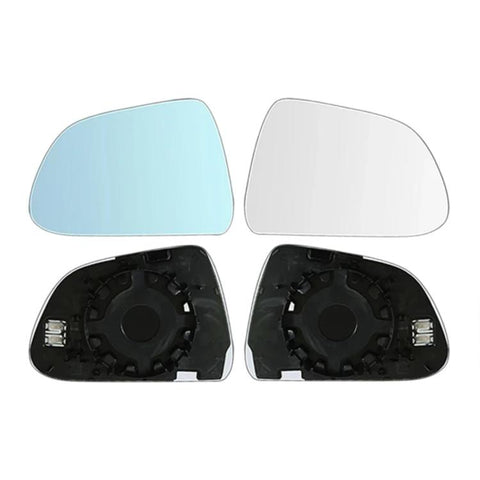 For Tesla Model 3 Wide-Angle Anti-Glare Heated Blue-Tinted Rearview Mirror Lens, White, Blue