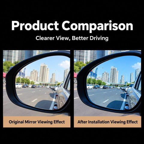 For Tesla Model 3 Wide-Angle Anti-Glare Heated Blue-Tinted Rearview Mirror Lens, White, Blue