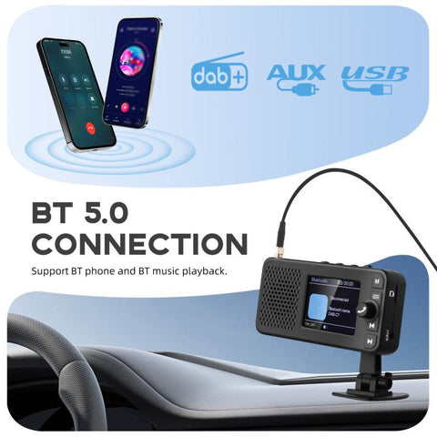 2.4 Inch Portable In-Car And Home DAB+ Digital Radio