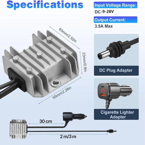 For Starlink Mini 12V/24V to 30V 3.5A Cigarette Lighter Plug Step-Up DC Power Cable, 200cm, 300cm