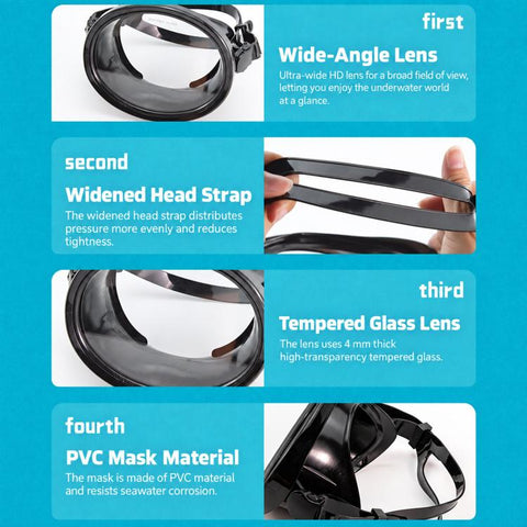Wide View Waterproof High Definition Diving Mask For Men & Women, Wide View Diving Mask