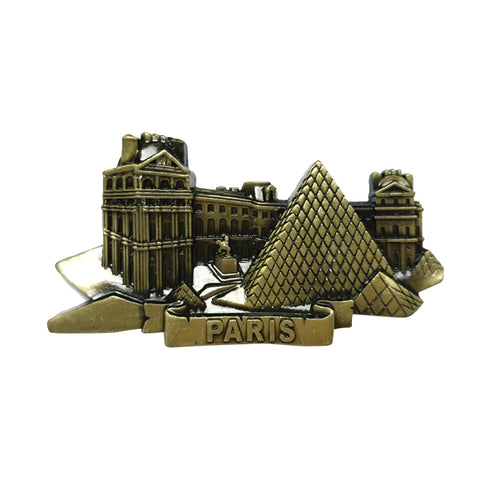 Architectural Landscape Metal Magnetic Refrigerator Stickers Home Decoration, French Panorama, Louvre, Representative Buildings in France, London, Arena, Qatar, Long Strip French Panorama, Eiffel Tower Road Sign, Golden Gate Street Opener              ...