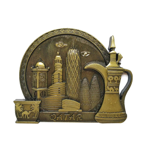 Architectural Landscape Metal Magnetic Refrigerator Stickers Home Decoration, French Panorama, Louvre, Representative Buildings in France, London, Arena, Qatar, Long Strip French Panorama, Eiffel Tower Road Sign, Golden Gate Street Opener              ...