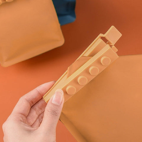 4 PCS/Set Building Block Food Seal Clip Seal Kitchen Fresh Clip Snack Plastic Bag Clip Stick, Seal Clip