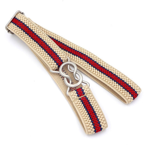 Candy-colored 8-Character Clasp Elastic Braided Belt for Children