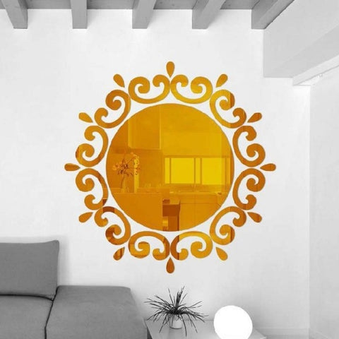 Flower Vine Dressing Up Mirror Art Vinyl Mural Decor Ceiling Wall Sticker, Flower Vine Sticker(Silver), Flower Vine Sticker(Gold)