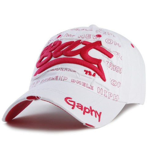 Embroidery Letter Pattern Adjustable Curved Eaves Baseball Cap, Head Circumference: 54-62cm