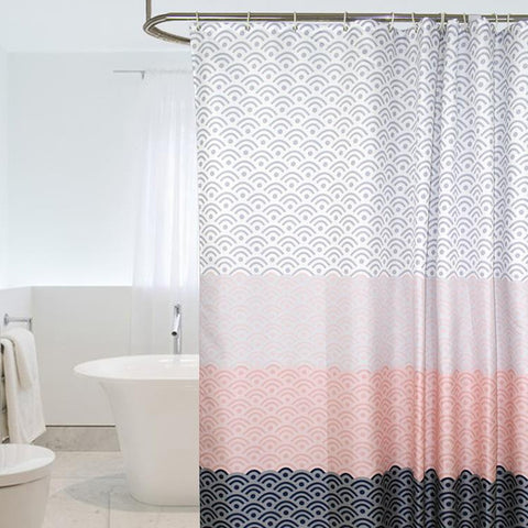 Geometric Shower Curtain Waterproof Bath Bathroom Curtain, With 80 x Height 180cm, With 120 x Height 180cm, With 150 x Height 180cm, With 180 x Height180cm, With 180 x Height200cm, With 200 x Height 200cm, With 240 x Height200cm, With 100 x Height 180c...