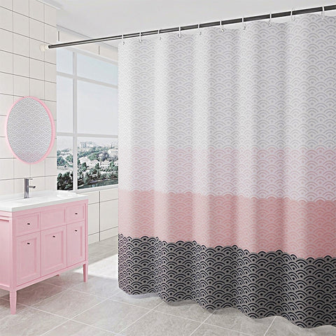Geometric Shower Curtain Waterproof Bath Bathroom Curtain, With 80 x Height 180cm, With 120 x Height 180cm, With 150 x Height 180cm, With 180 x Height180cm, With 180 x Height200cm, With 200 x Height 200cm, With 240 x Height200cm, With 100 x Height 180c...