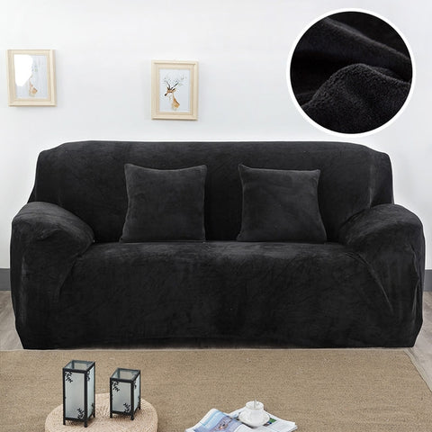 Plush Fabric Sofa Cover Thick Slipcover Couch Elastic Sofa Covers Not Include Pillow Case, 1 seat 90-140cm, 2 seat 145-185cm, 3 seat 190-230cm, 4 seat 230-300cm