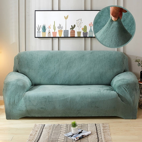 Plush Fabric Sofa Cover Thick Slipcover Couch Elastic Sofa Covers Not Include Pillow Case, 1 seat 90-140cm, 2 seat 145-185cm, 3 seat 190-230cm, 4 seat 230-300cm