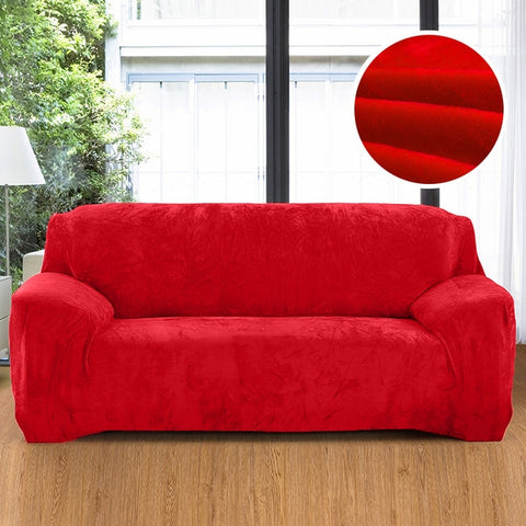 Plush Fabric Sofa Cover Thick Slipcover Couch Elastic Sofa Covers Not Include Pillow Case, 1 seat 90-140cm, 2 seat 145-185cm, 3 seat 190-230cm, 4 seat 230-300cm