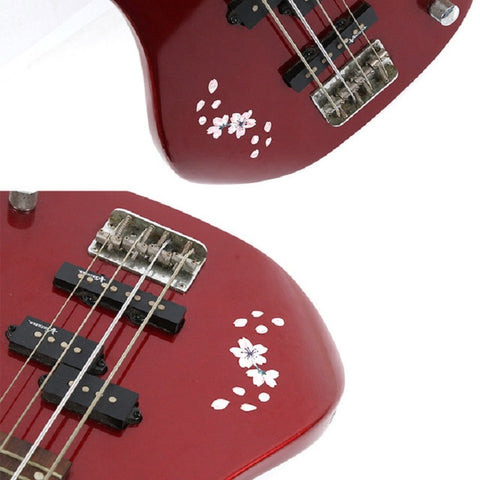 2 PCS Guitar Panel Stickers DIY Cherry Blossom Stickers Ukuleles Paste, 2 PCS Guitar Panel Stickers