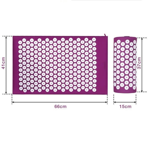 TPE + Sponge Acupuncture Acupoint Pain Relief Acupuncture Massage Pad Yoga Mat + Pillow Set