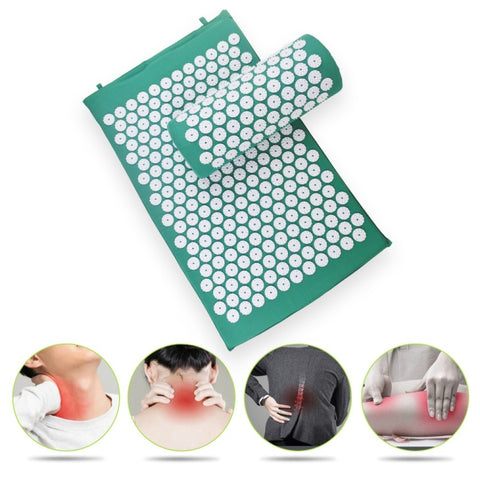 TPE + Sponge Acupuncture Acupoint Pain Relief Acupuncture Massage Pad Yoga Mat + Pillow Set