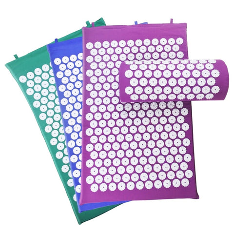 TPE + Sponge Acupuncture Acupoint Pain Relief Acupuncture Massage Pad Yoga Mat + Pillow Set