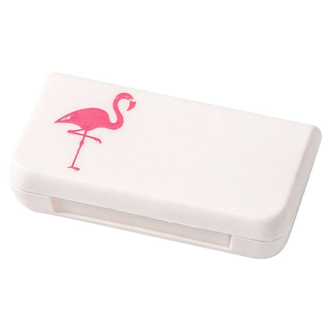 2 PCS Portable Mini Pill Case Medicine Boxes 3 Grids Travel Home Medical Drugs Container Holder Cases Storage Box, Flamingo, Letter, Cactus, Leaf, Pineapple