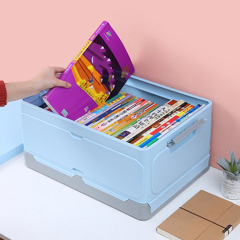 Student Books Sorting Artifact Plastic Folding Car Storage Box, L, XL
