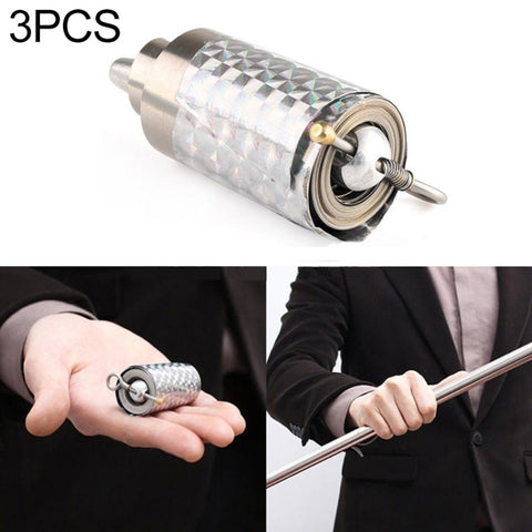 3 PCS 110cm Length Magic Props Stick Silver Metal Elastic Stick, Metal Elastic Stick