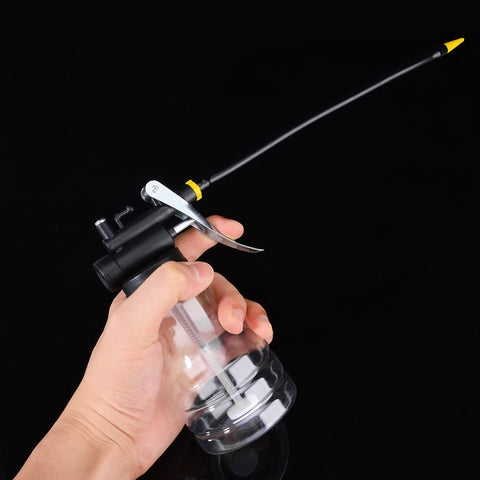 250cc Transparent High Pressure Pump Oiler Lubrication Oil Can Plastic Machine Oiler Grease 245mm Length flex Gun, 245mm Length flex Gun