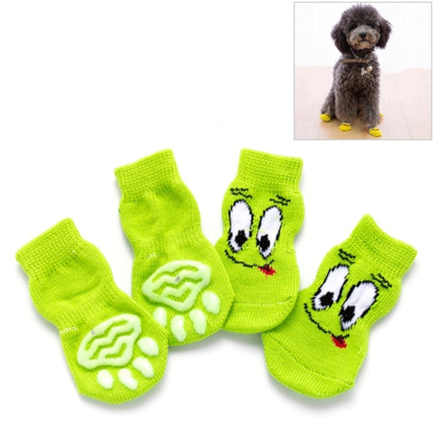 4pcs /Set Cute Puppy Dogs Pet Knitted Anti-slip Socks, S, M, L