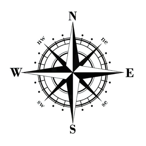 10pcs  Art Design Vinyl NSWE Compass Car Stickers Decals Black/Silver, 10 PCS White + Black, 10 PCS Black + White
