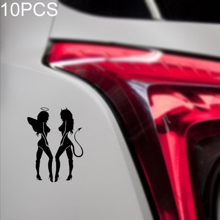 10 PCS QYPF ANGEL DEVIL Sexy Girl Car Sticker Car Styling Decal, Size: 18x14cm, Sexy Girl