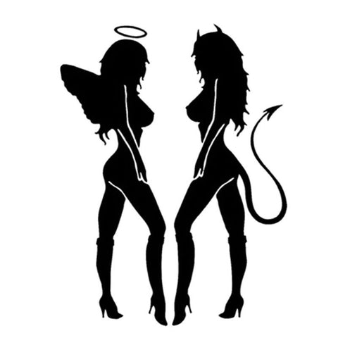10 PCS QYPF ANGEL DEVIL Sexy Girl Car Sticker Car Styling Decal, Size: 18x14cm, Sexy Girl