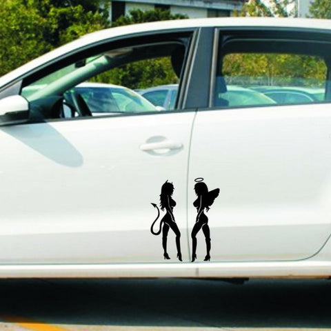 10 PCS QYPF ANGEL DEVIL Sexy Girl Car Sticker Car Styling Decal, Size: 18x14cm, Sexy Girl