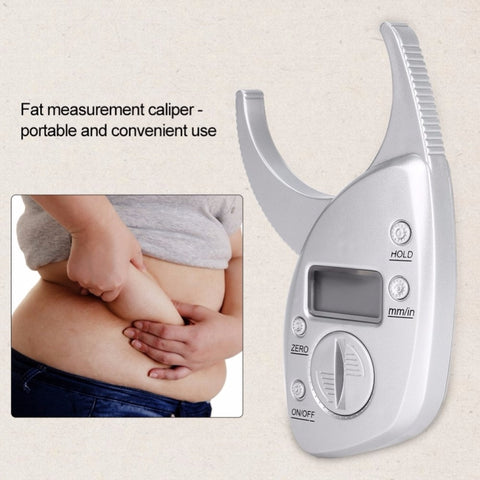 0-50MM Electronic Digital Display Fat Measurement Caliper Waist Circumference Ruler, Silver
