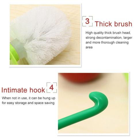 Cherry Shaped Toilet Brush Bathroom Creative Lovely Lavatory Brush Toilet Cleaning Kit, Red, Green