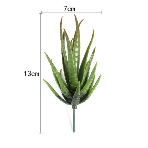 Artificial Mini Aloe Plastic Plants Craft Floristry Landscape Garden Family Office Decoration, Green not Flocked, Flocking Green Red Tip, Flocking Green Yellow Tip