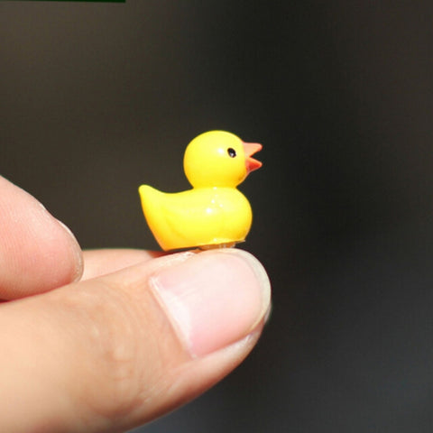 5 PCS Mini Doll House Accessories Resin Three-dimensional Small Yellow Duck Plant Decoration, Yellow Duck Plant Decoration