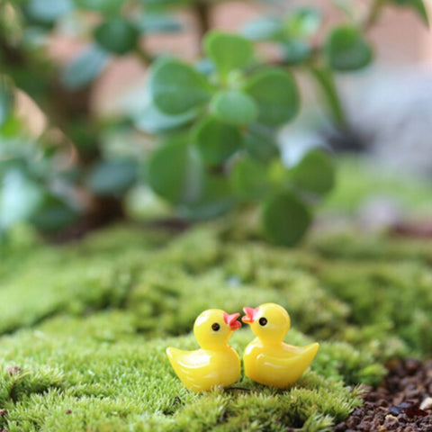 5 PCS Mini Doll House Accessories Resin Three-dimensional Small Yellow Duck Plant Decoration, Yellow Duck Plant Decoration