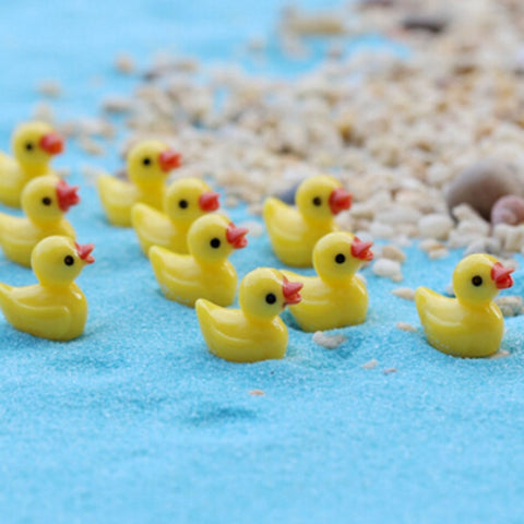 5 PCS Mini Doll House Accessories Resin Three-dimensional Small Yellow Duck Plant Decoration, Yellow Duck Plant Decoration