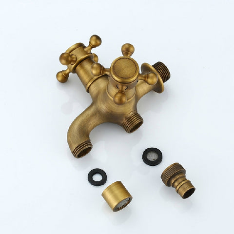 Copper Antique Washing Machine Faucet one Point two Pairs Single Cold 4 Points Faucet, Antique Washing Faucet