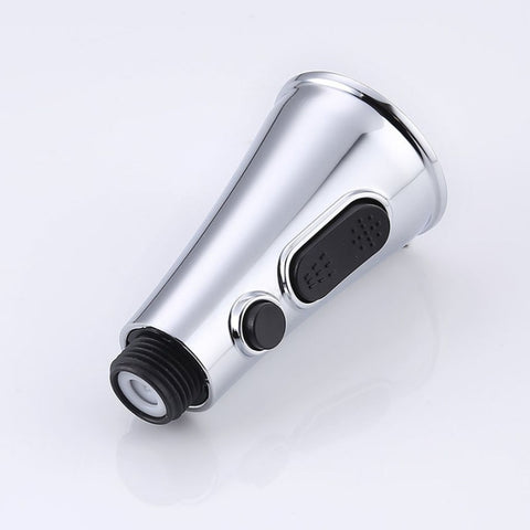Kitchen Horn Button Switch Pausable Faucet Sprinkler Water Saving Nozzle Sprayer Filter, Plating CP, Drawing BN