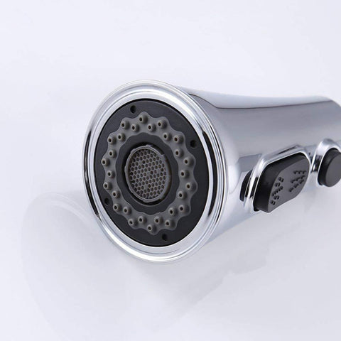 Kitchen Horn Button Switch Pausable Faucet Sprinkler Water Saving Nozzle Sprayer Filter, Plating CP, Drawing BN