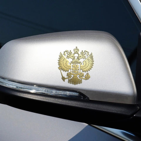 10 PCS PITREW Coat of Arms of Russia Emblem Nickel Metal Car Stickers Decals(Gold), Russia Emblem Gold