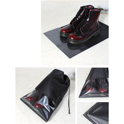 10 PCS Waterproof Shoes Storage Bag Pouch Portable Travel Organizer Drawstring Bag Cover Non-Woven Organizer, 32x44cm, 27x36cm