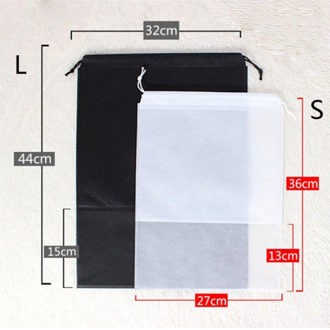 10 PCS Waterproof Shoes Storage Bag Pouch Portable Travel Organizer Drawstring Bag Cover Non-Woven Organizer, 32x44cm, 27x36cm